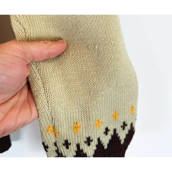 Vintage Ferranti Men Fair Isle Sweater Medium Pull-Over Grandpa Cozy Cabin Brown - Picture 5 of 8